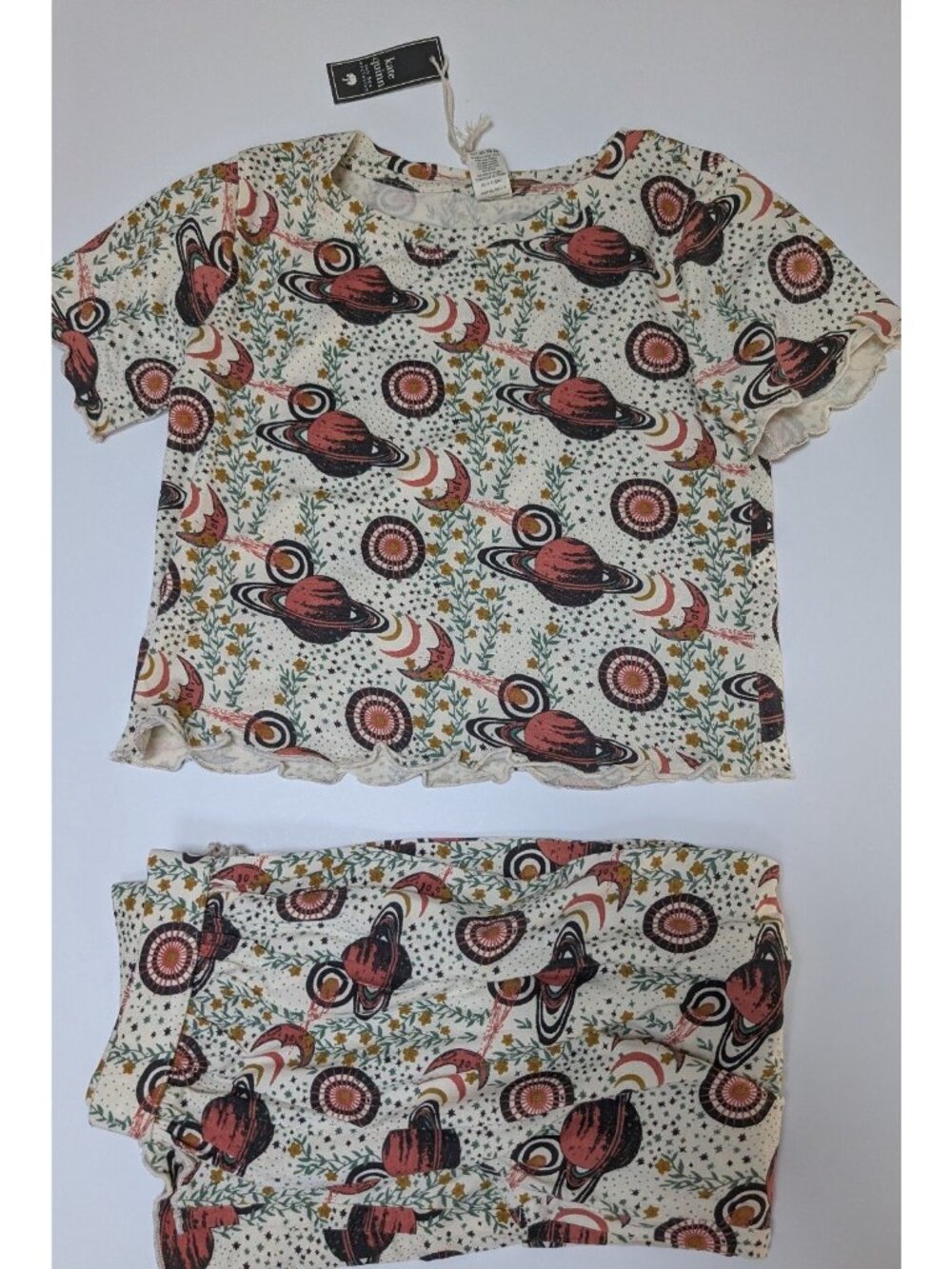 Kate Quinn Bamboo Mystic Planets Short Sleeve Jade Set 7Y Spooky Halloween